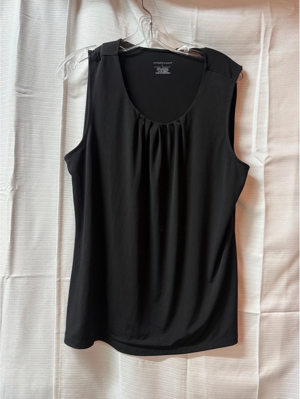 Christopher & Banks Black Sleeveless Tank Top Size L